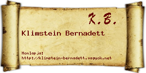 Klimstein Bernadett névjegykártya