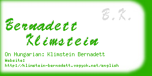 bernadett klimstein business card